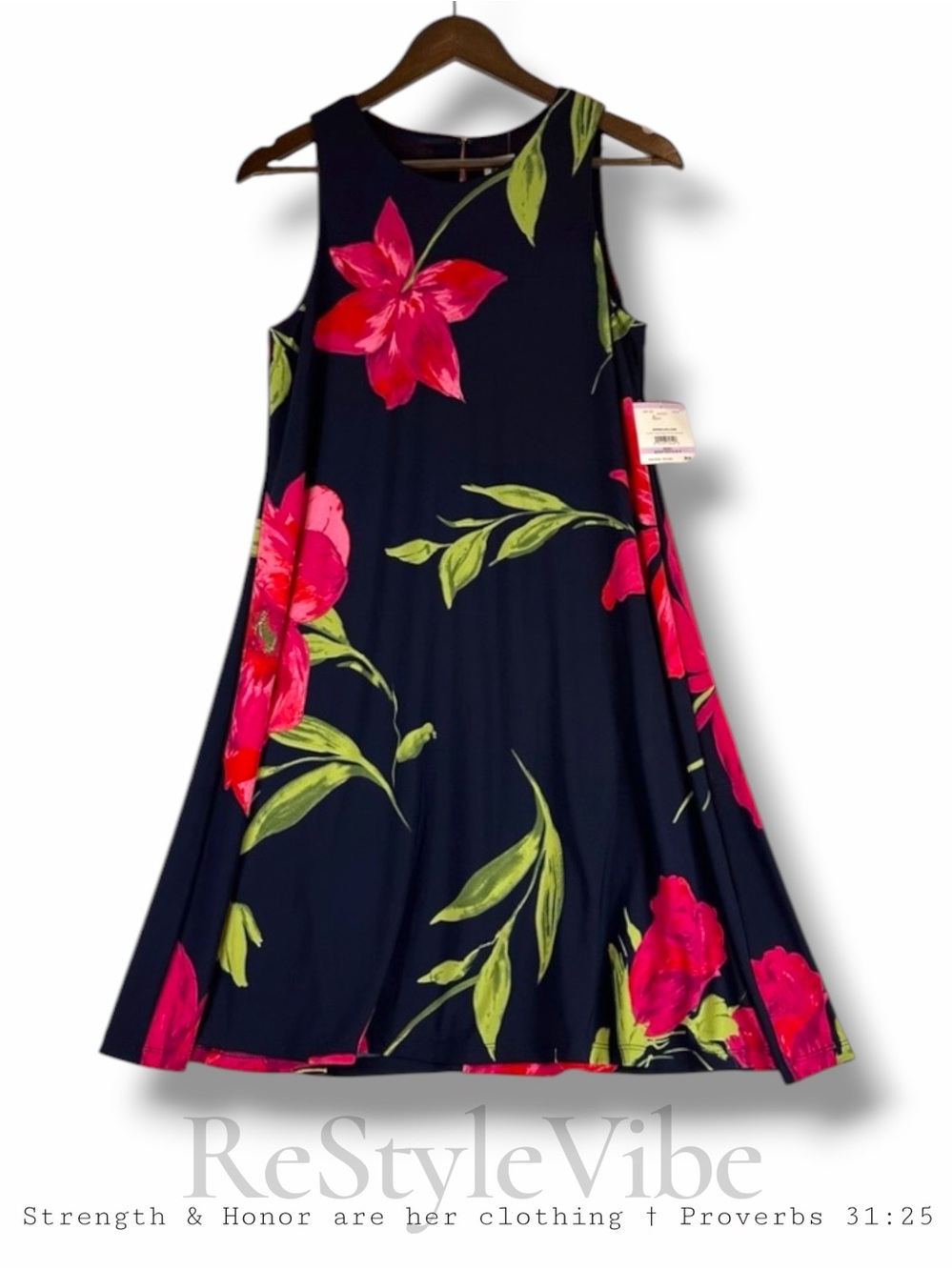 ANNE KLEIN Women’s Size 6 Dress Tank Sheath Swing Style NWT Floral Lined